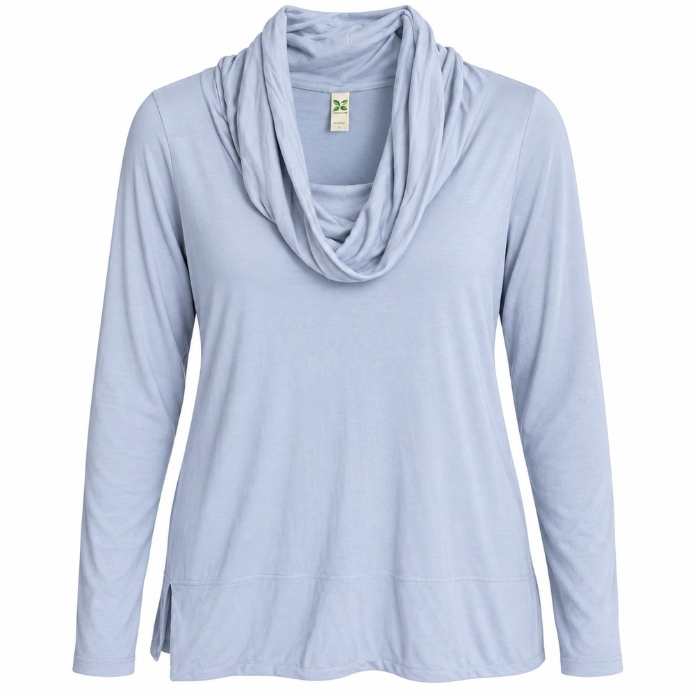 GreenTea Top Cowl Neck Rayon Spandex XL True Blue Casual Loungewear